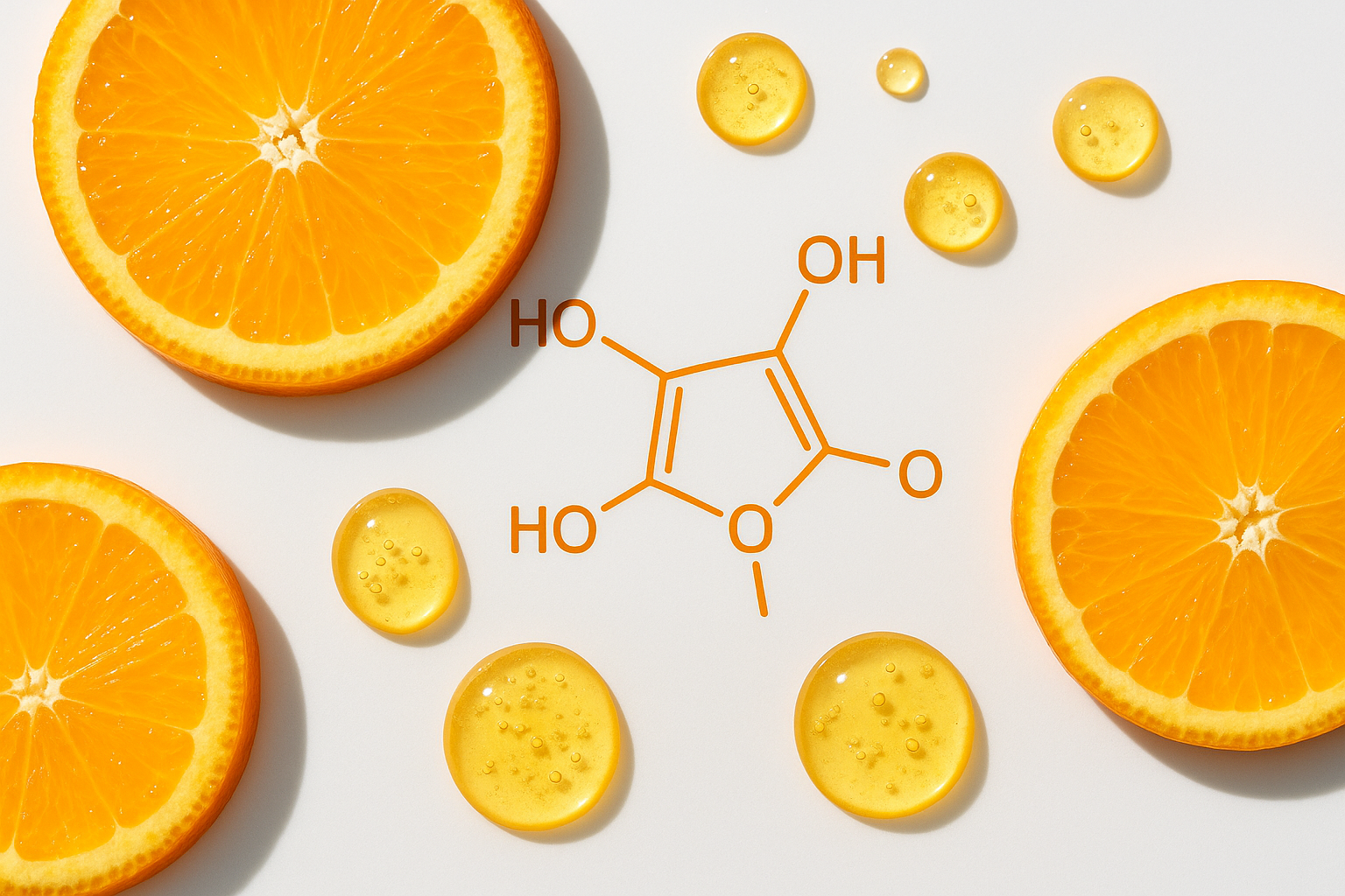 Vitamin C ingredient showcase photography