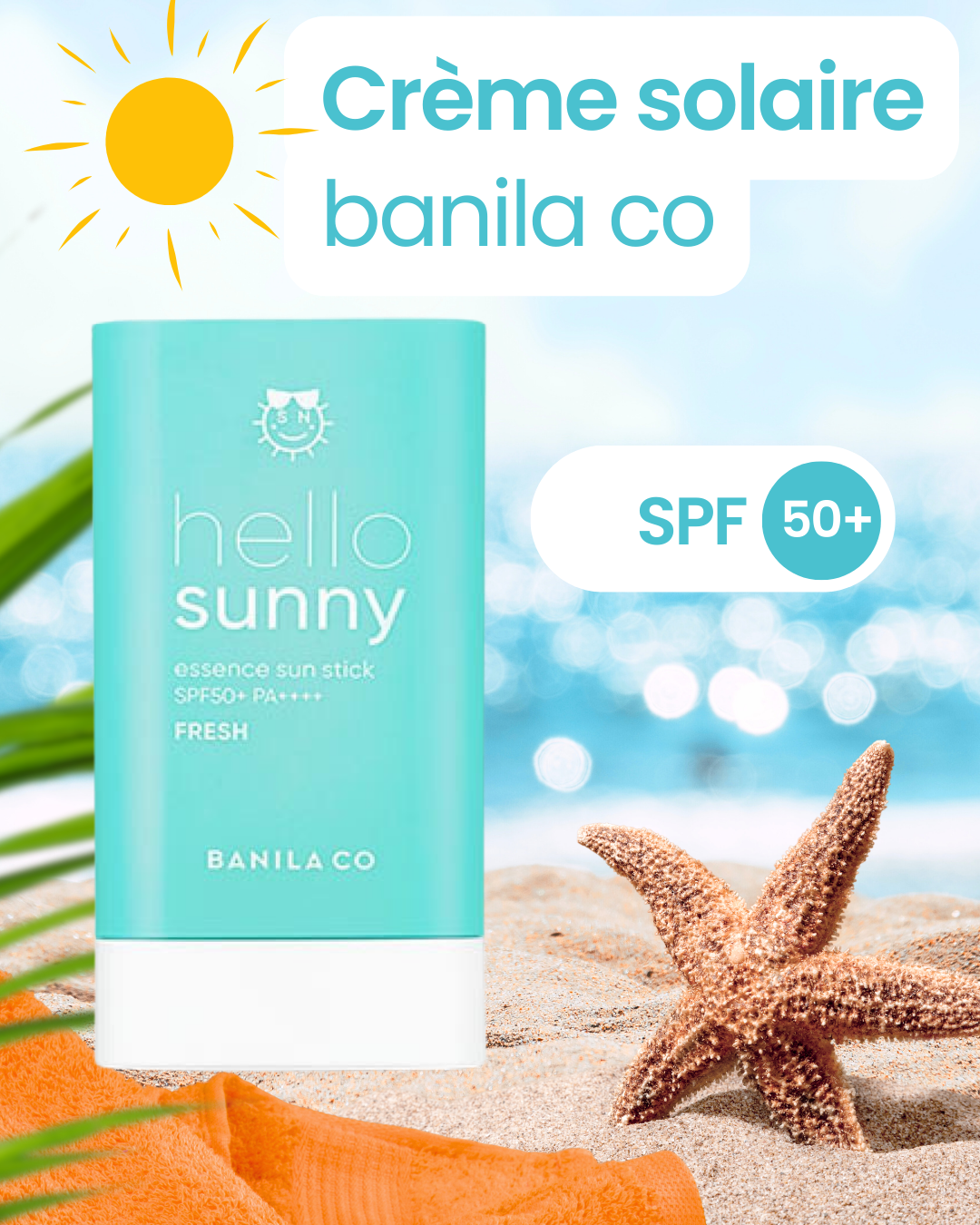 Hello Sunny Essence Sun Stick Fresh SPF50+PA++++ 18.5g de chez BANILA CO